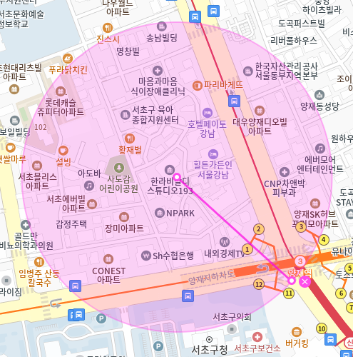 서초 월주차 / 양재역 2번출구 도보3분, 지정석 단일주차장, 인근최저