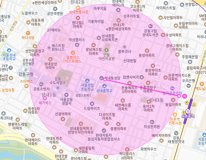 성내동 월주차_성일초등학교 인근 전일제 지정석 단일주차장