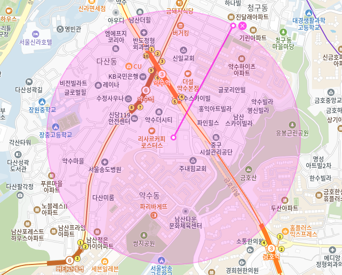 다산 월주차_약수역 5번출구 도보 2분거리 전일제 단일주차장