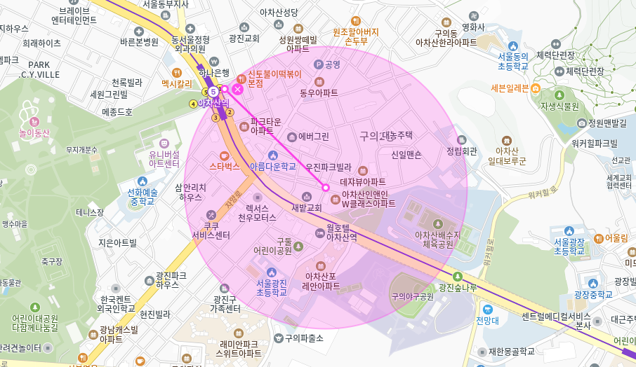 구의동 월주차 _  아차산역 2번 출구에서 도보 5분