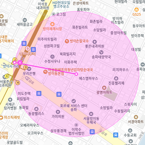 송파나루역 월주차장_송파나루역 도보 6분 거리