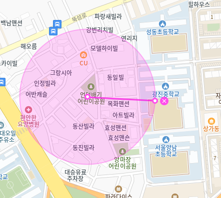 광진중학교 월주차_광진중학교 도보 2분 거리 주차장