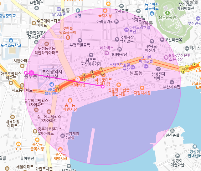 남포동 월주차_자갈치역 10번 출구 도보 1분 초역세권 단일주차