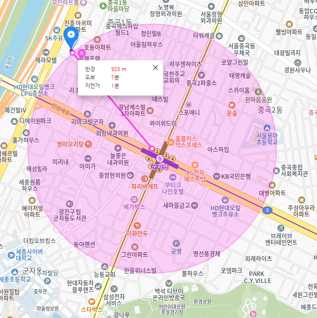 [신규매물]중곡동 월주차_군자역 도보 7분, 전일 24시, SUV 이하, 자주식