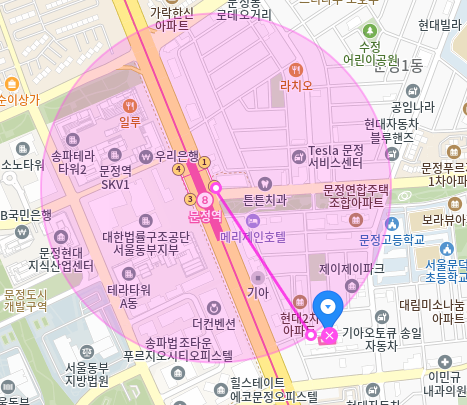 문정동 월주차_문정역 2번출구 도보 5분 빈자리 단일주차 주차장