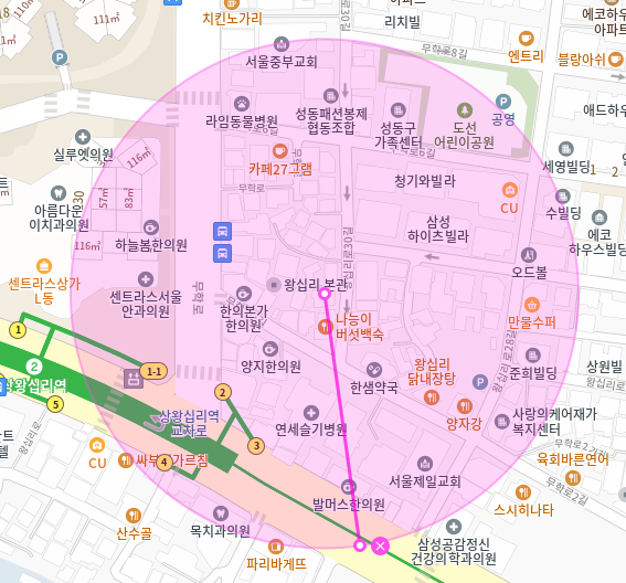 상왕십리역 월주차_상왕십리역 도보 6분 거리 자주식 주차장