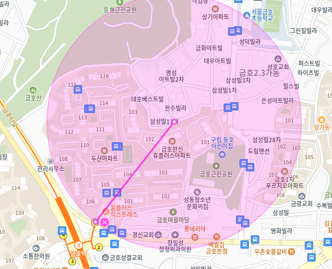 금호역 월주차_역 도보 5분 공원 근처 쾌적한 주차장