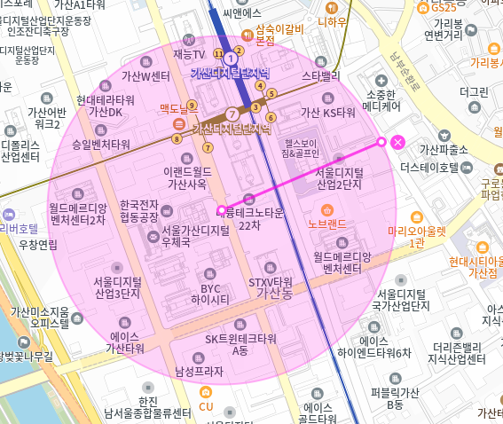 가산디지털단지역 월주차 도보 1분 초역세권 지정석 !!가산 최적의 주차장!!