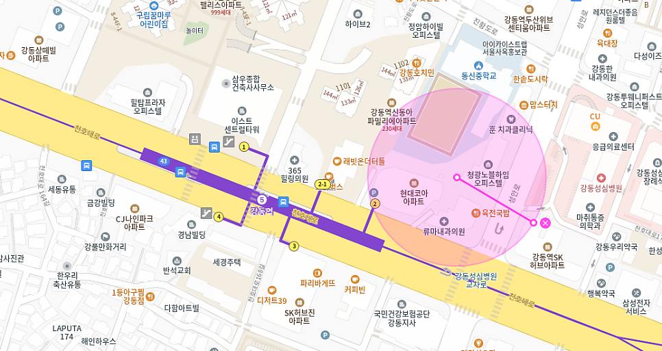강동구 월주차_강동역 2번출구 앞에 24시간 월주차장 소개
