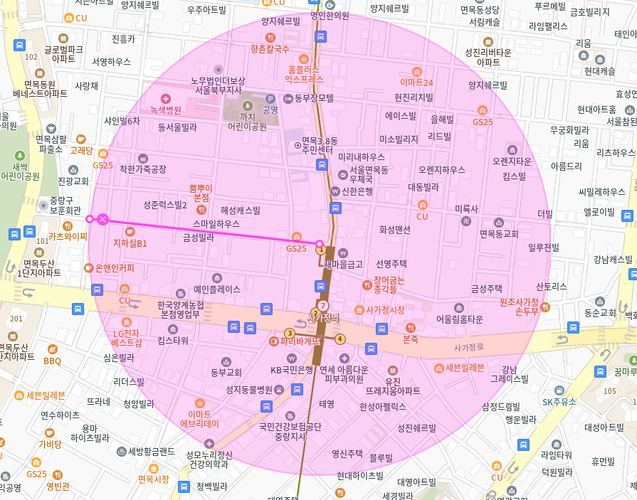 사가정역 월주차 사가정역 인근 월주차장
