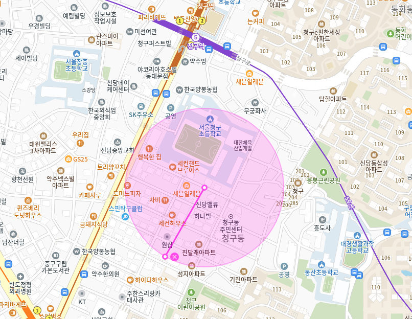 청구역 월주차 | 신당동 청구초등학교 인근 평일 전용 월정기 주차장