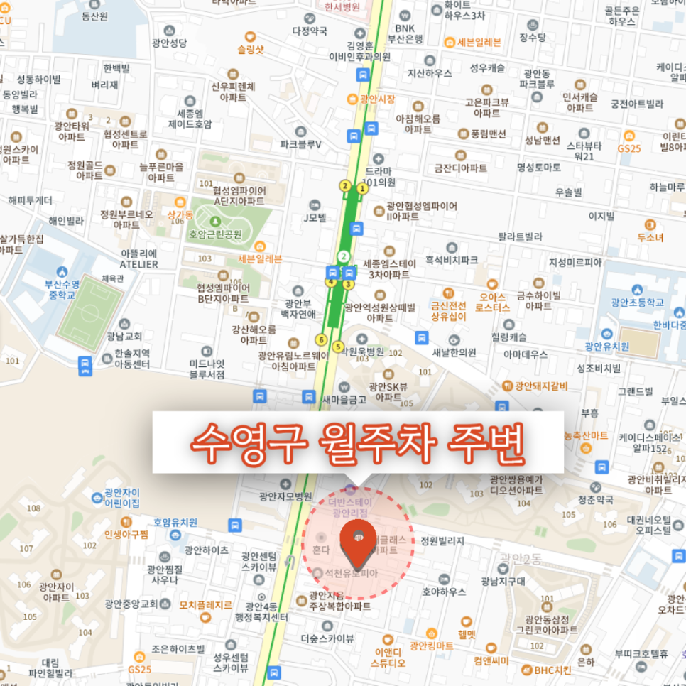 부산 수영구 광안동 광안역 월주차