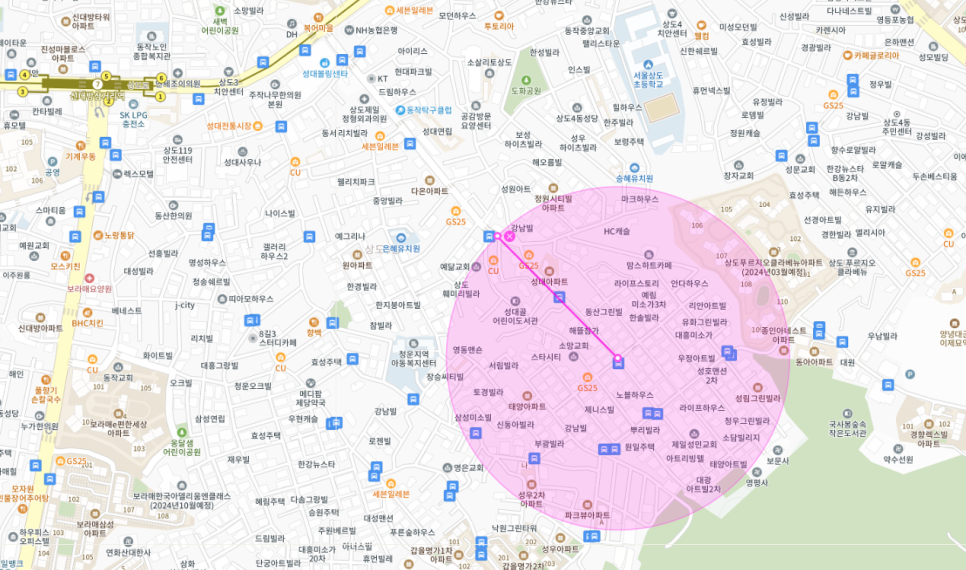 신대방삼거리역 주차장 필요할 땐 주만사 월주차로 / 동작구 상도동 자리