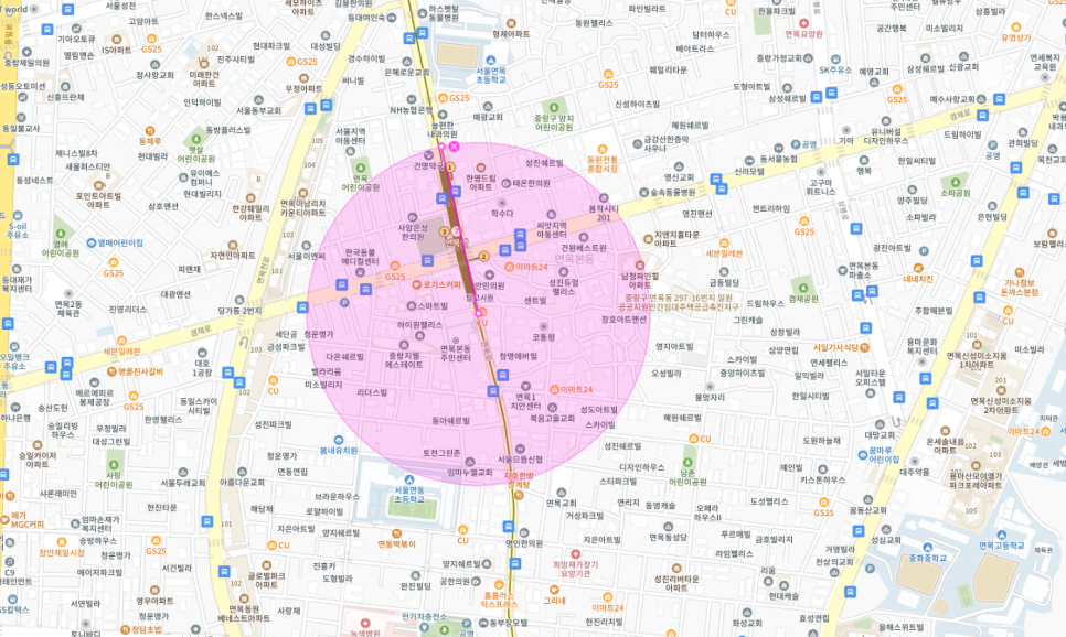 면목역 주차장 필요할 땐 주만사 월주차로 / 중랑구 면목동 자리