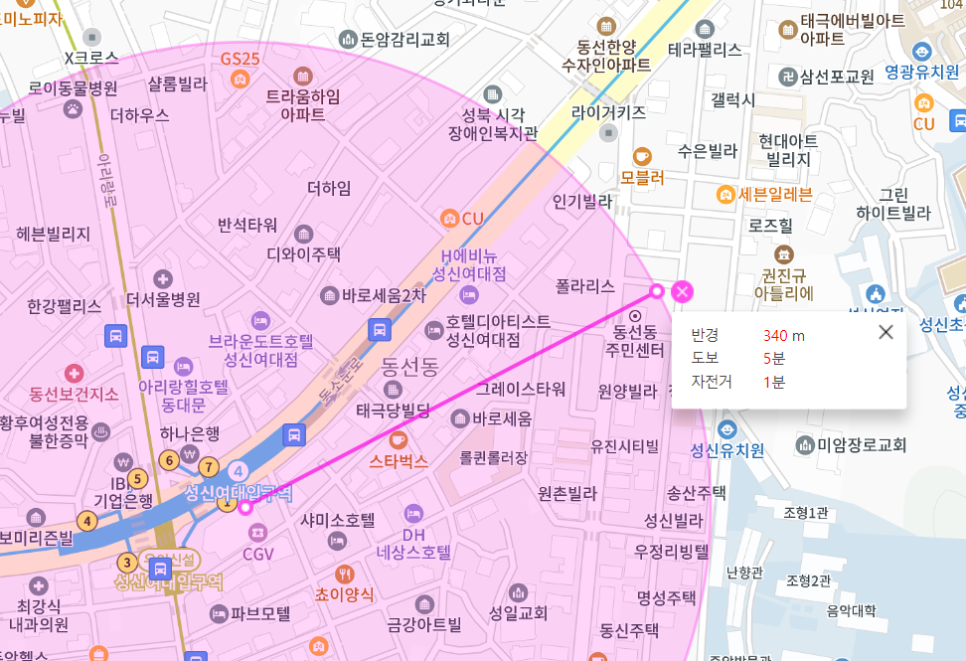 성북구 월주차 성신여대입구역 1번 출구 가까워요