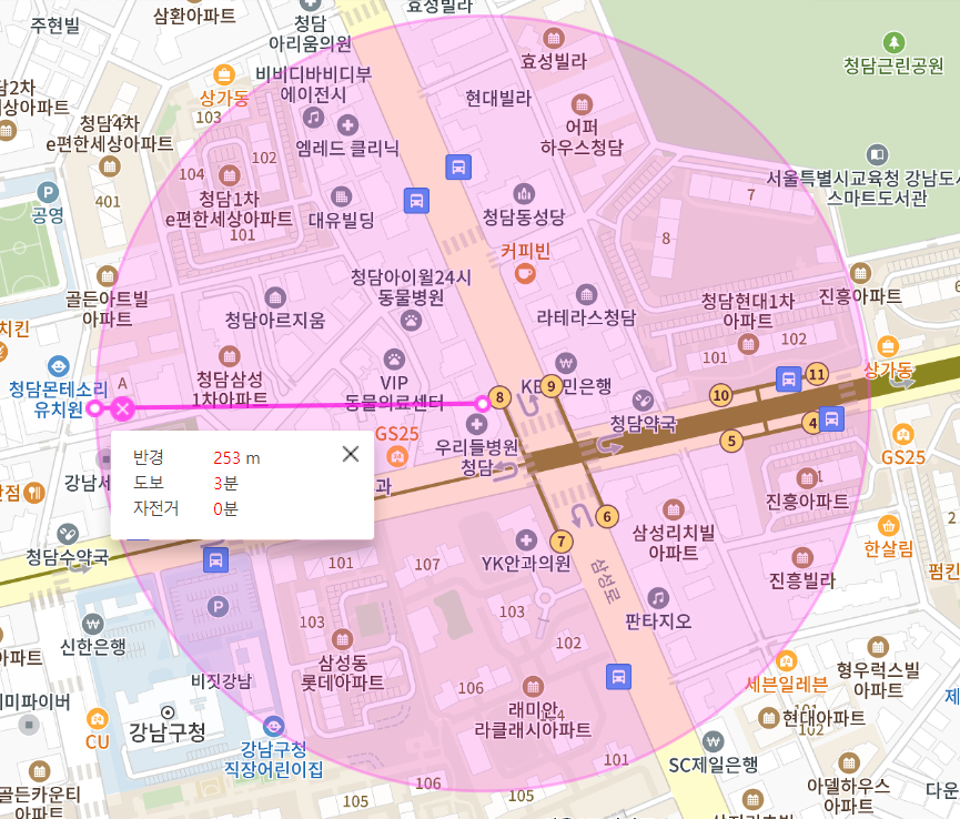 청담 월주차 청담역 8번 출구 가까운 주차장