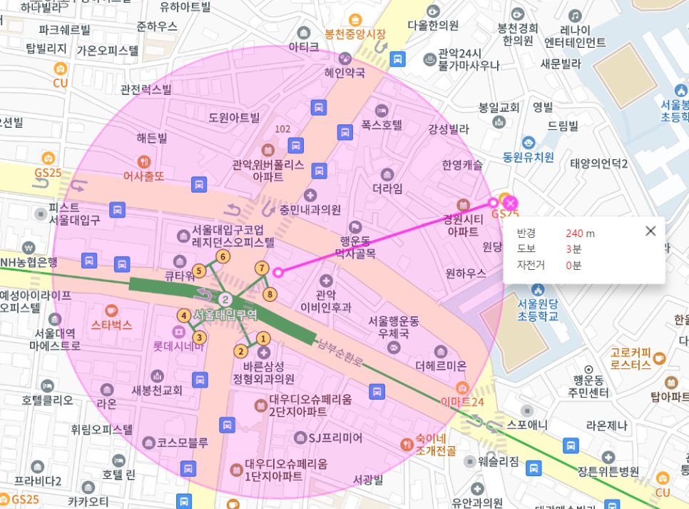 쉽고 빠르게 주차 하기 서울대입구역 월주차 7번 출구 주변