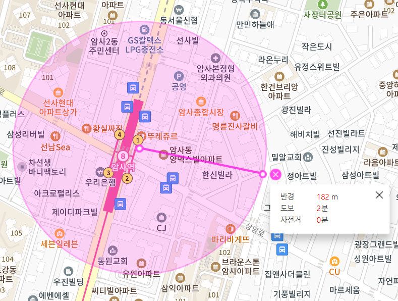 주만사로 주차장을 찾아보세요 암사역 월주차