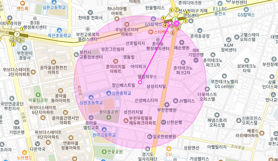 춘의동 월주차 _ 춘의역에서 심원중학교까지 주변에 월주차장 필요하시면 들어오세요!