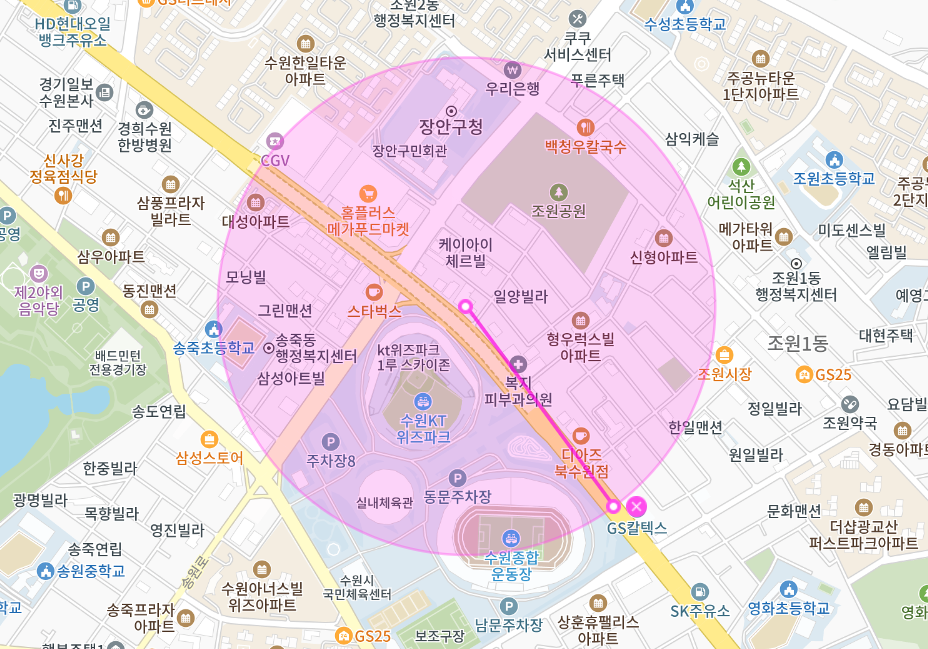 송죽동 월주차 _ 수원KT위즈파크와 장안구청에서 5분 안에 도착 가능!