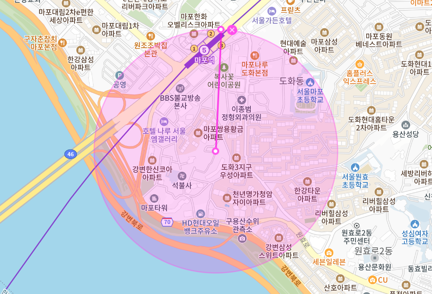 마포역 월주차 _ 지하철 4번 출구에서 도보 4분이면 사용이 가능한 지정석 단일 주차