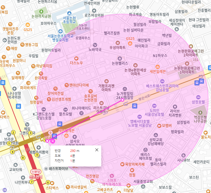신논현역 월주차, 신논현역 바로 근처 단일 월주차장