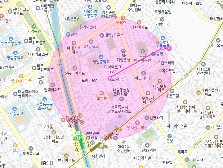 대림역 월주차_대림역 3분 거리 단일 주차장