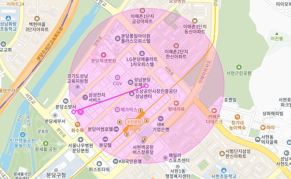 서현역 주차장 _  평일 주말 오전 8시~오후 8시까지 사용 가능한 기계식 주차장