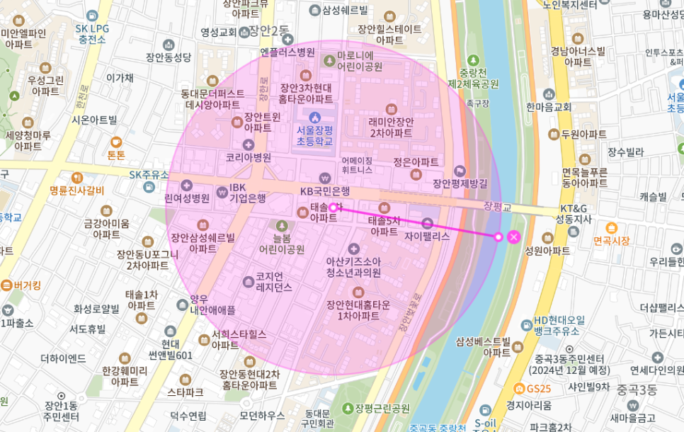 장안동 월주차 _  장안동 사거리와 장평교 중간 지점에 위치한 기계식 주차장