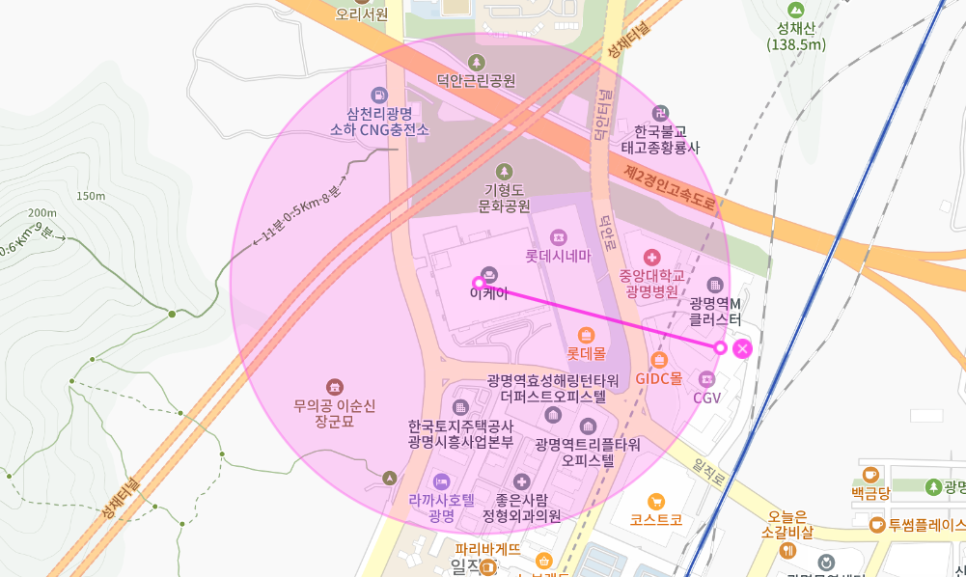 광명역 월주차 _ 롯데몰 광명점 1층 실내에 있는 월주차장
