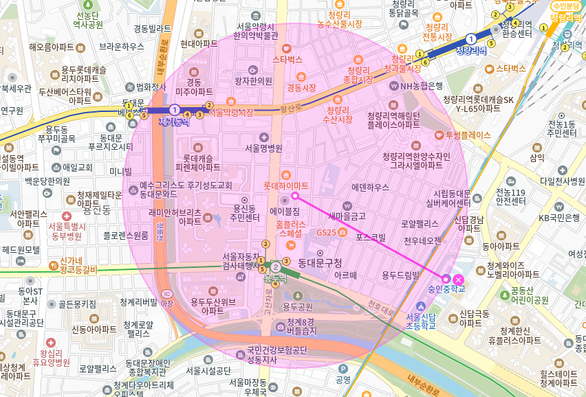 동대문 월주차_ 용두역 3번출구 인근 도보 2분거리 주차장