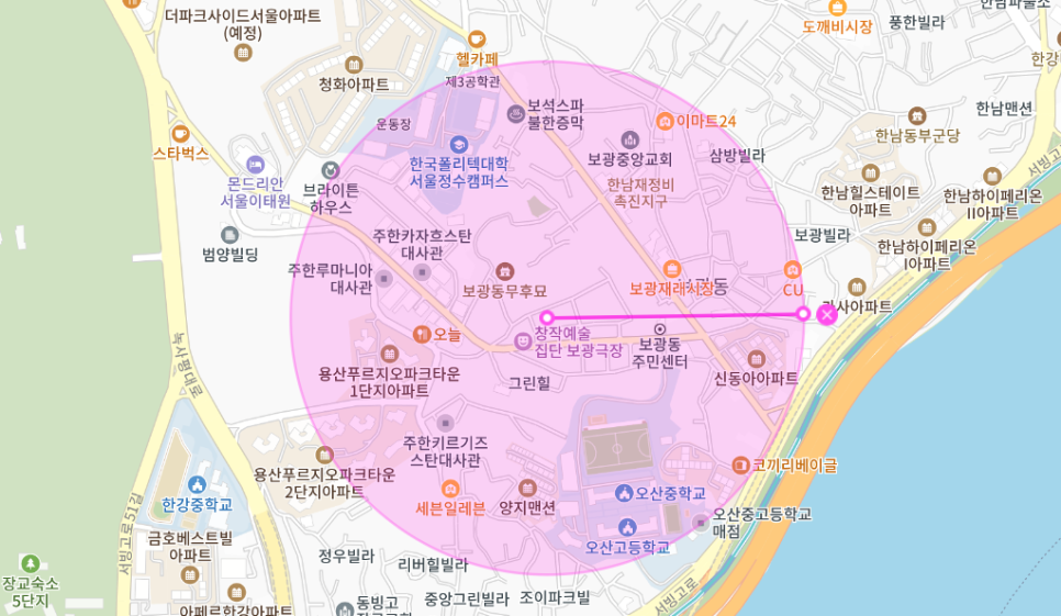 보광동 월주차 _ 서울에 있는 오산중학교 인근 경차 전용 월주차장