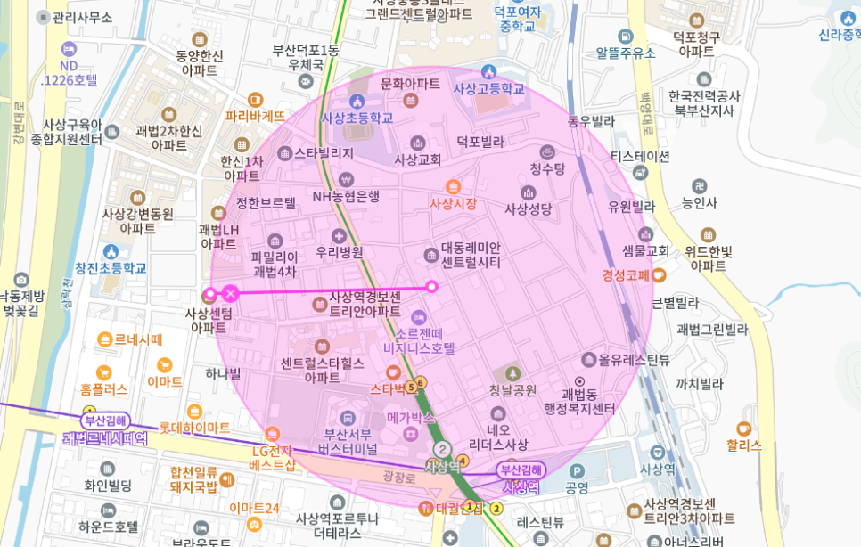 사상역 주차장 _  부산 사는 행님 누님들 월주차 가가라~