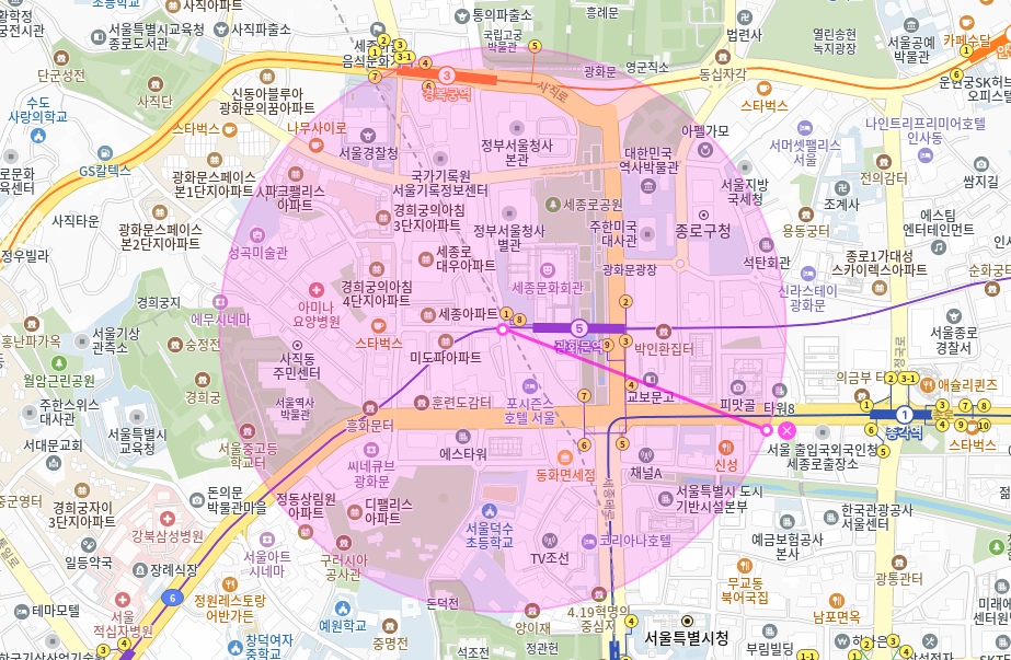 광화문역 월주차_ 1번출구 인근 도보 1분내거리 초역세권 주차장