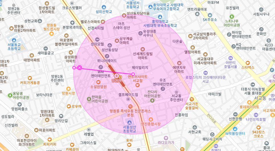 망원역 월주차 _ 망원역 1번 출구에서 1분 걸리는 주차장