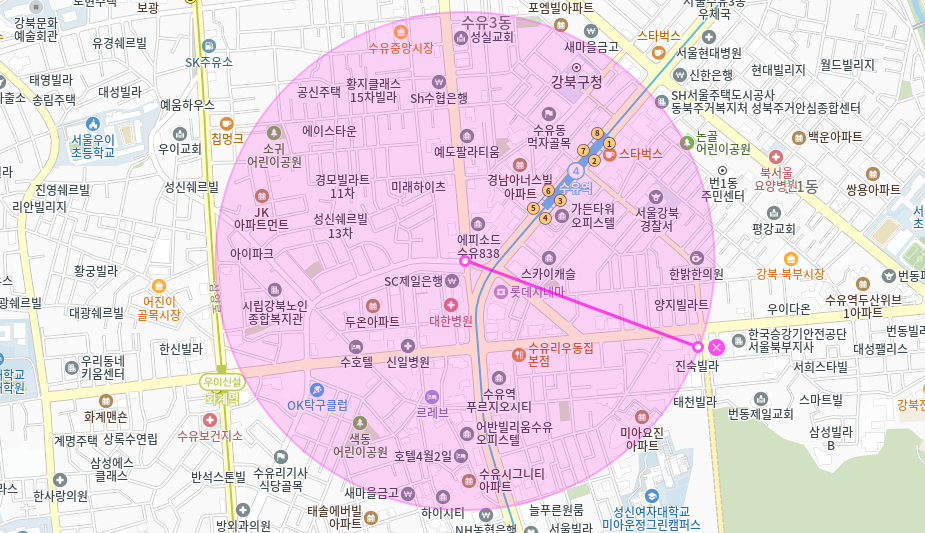 수유역 월주차_ 5번출구 인근 도보 3분거리 단일주차장