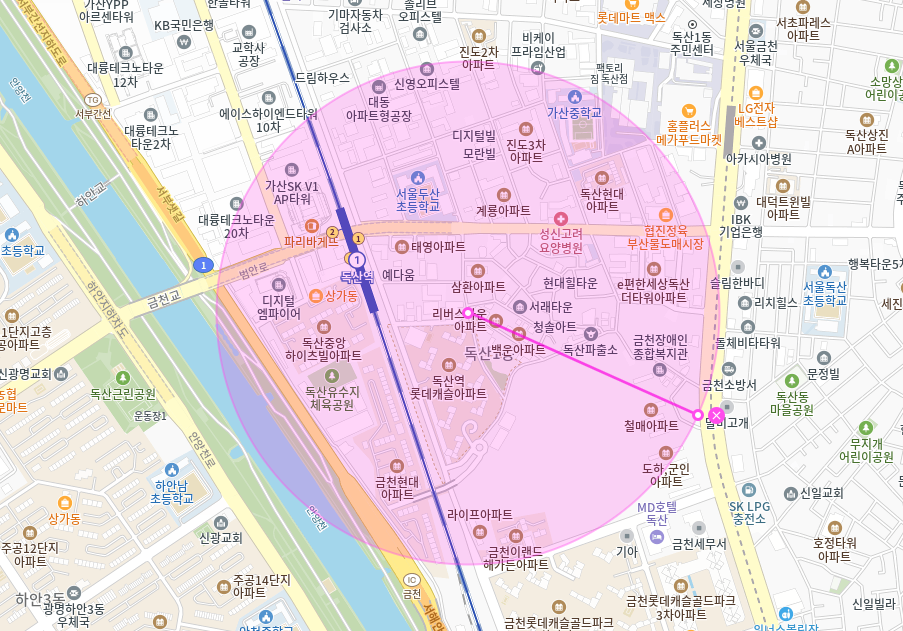 금천구 월주차_ 독산역 1번출구 인근 도보 3분거리 주차장