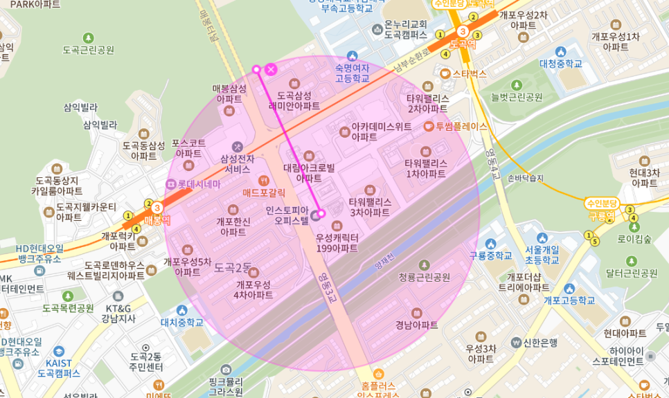 매봉역 월주차 _ 지하철 삼각지대/ 매봉역,도곡역,구룡역이 근처에 있는 주차장