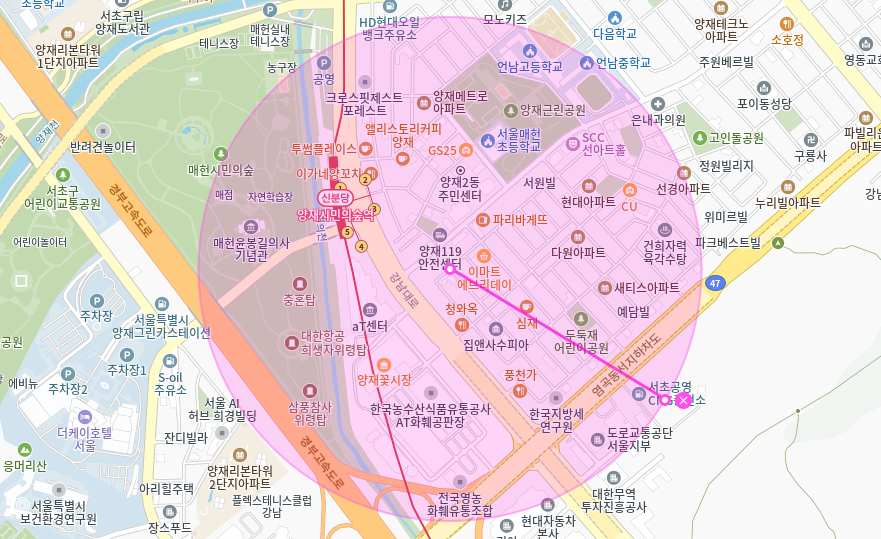 양재시민의숲역 월주차_ 3번출구 인근 도보 5분거리 단일주차장
