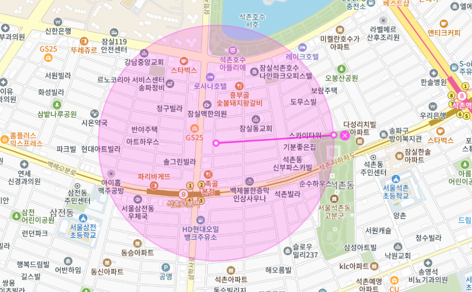 석촌고분역 월주차 _ 2번 출구에서 가까운 전일제 지정석 단일주차장