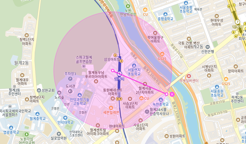 월계역 월주차 _ 역에서 1분 거리 초 역세권