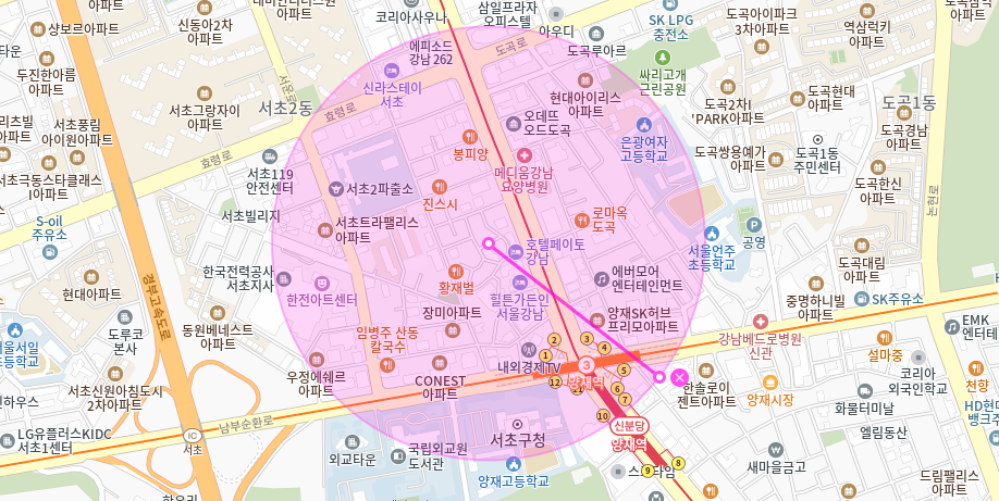 양재역 월주차 _ 양재역 2번 출구에서 최대 4분이면 도착하는 월주차장