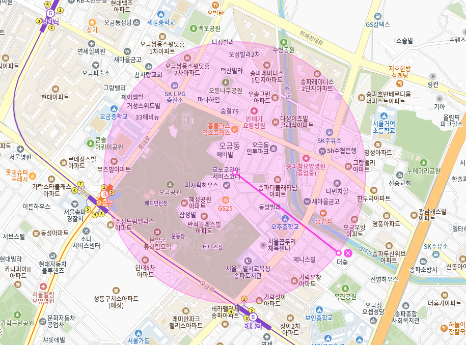 오금동 월주차_ 오금역과 개롱역이 도보 5분거리 주차장