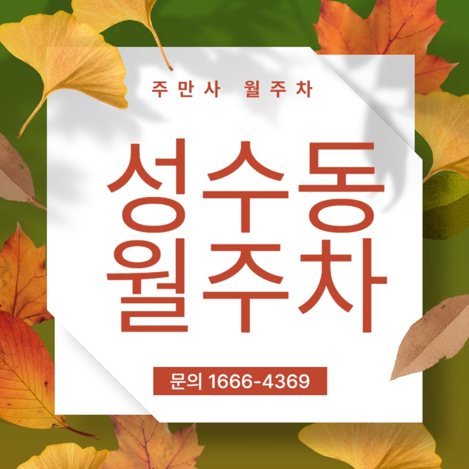 성수동 월주차 _ 선착순 모집! 빠르게 마감됩니다. 대표 이미지
