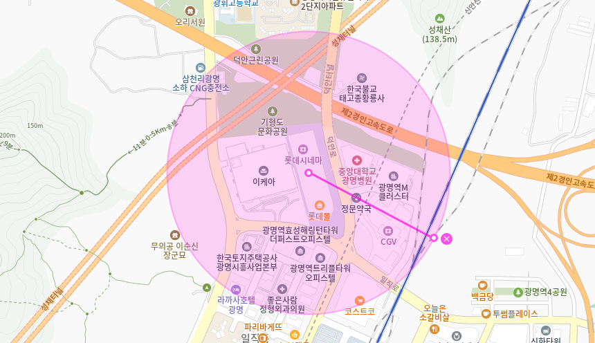 광명역 월주차 _ 롯데몰 광명점 실내 1층에 있는 주차장