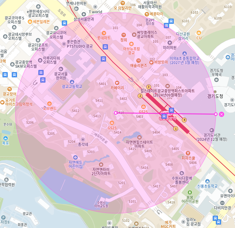 광교중앙역 월주차 / 광교중앙역 인근, 인근 최저 단일주차장