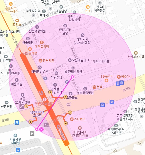 서초 월주차 / 남부터미널역 2번출구 바로 앞, 초역세권, 단일주차장