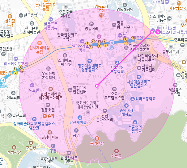 명동 월주차_4번출구 도보 3분,전일 24시,역세권,단일주차