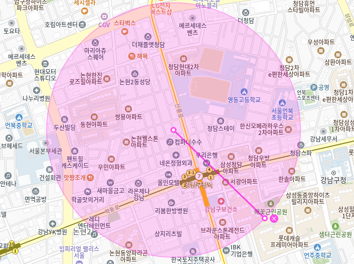강남구청역 월주차_초역세권,3번출구 도보 2분,단일주차
