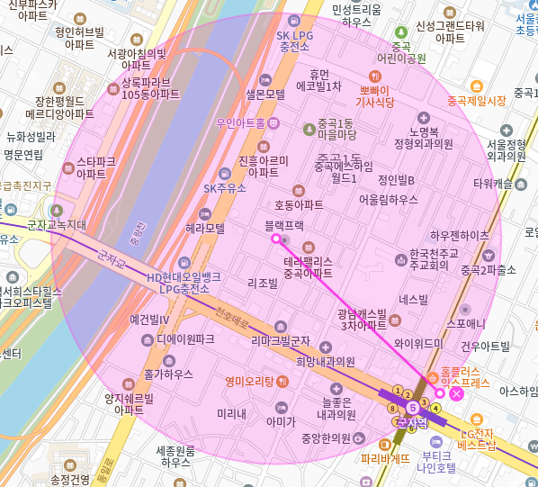 군자역 월주차_1번출구 인근 가까운  24시 월주차장